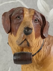 Swiss Carved Wood St Bernard Dog sculpture(7).jpg